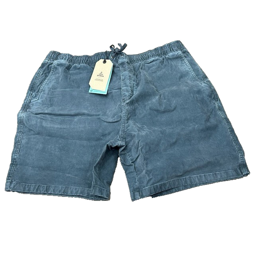 NWT Prana Mens Canyon Camp Shorts‎ Corduroy Drawstring Waist Grey Blue Size XXL